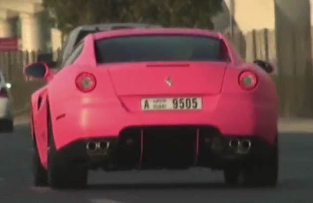 Is pink the new black This matt pink Ferrari 599 GTO was spotted in Dubai