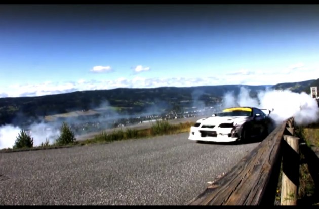 It's a video of Kenneth Moen in a Toyota Supra drifting an entire 