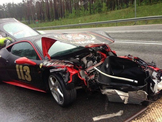 Ferrari 458 Gumball 3000 crash