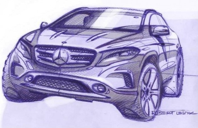 Mercedes-Benz GLA-Class preview sketch-front