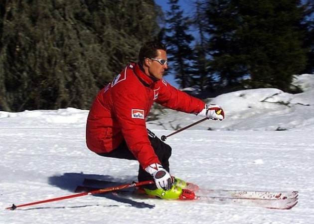 Michael Schumacher skiiing