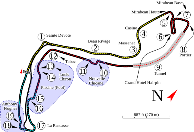 Monte Carlo Formula One track map