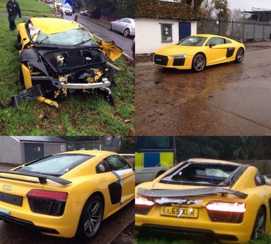 Audi R8 V10 crash-UK
