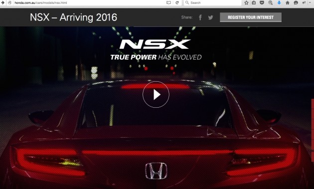 2016 Honda NSX Australia