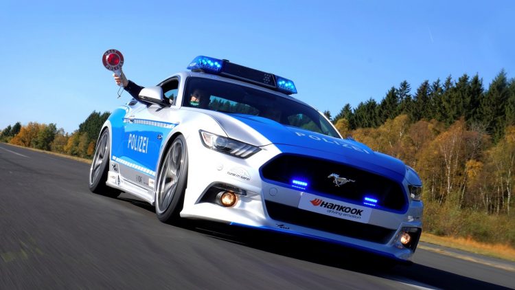 ford-mustang-german-police-car-driving