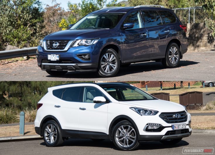  Hyundai Santa Fe vs Nissan Pathfinder -comparación de SUV de asiento – PerformanceDrive