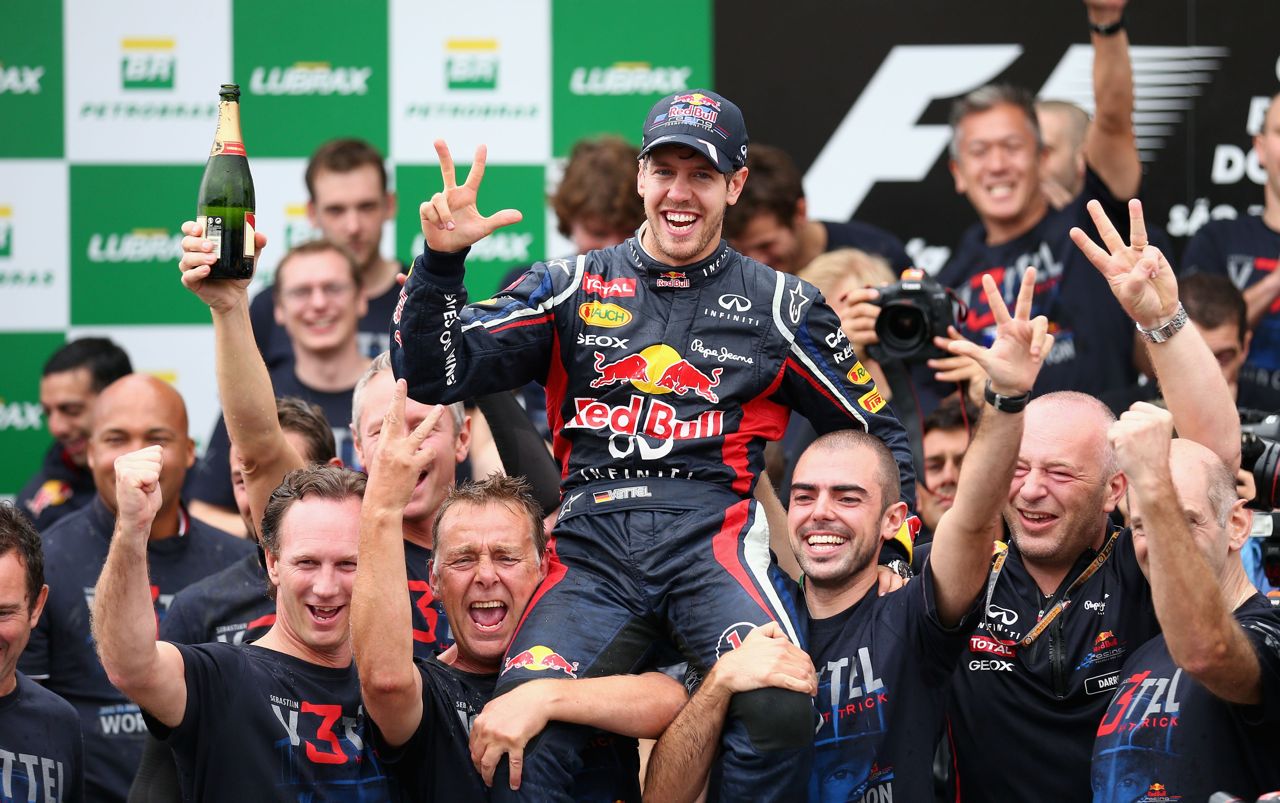 Sebastian Vettel wins third straight F1 world championship ...