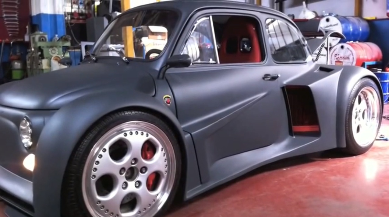 Fiat 500 with a Lamborghini V12 engine video 