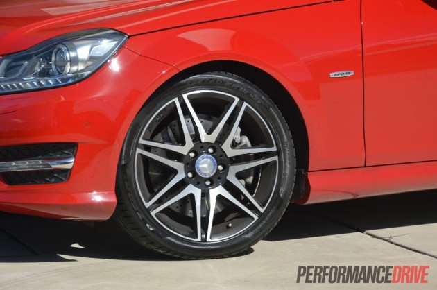 2013 Mercedes-Benz C 250 Coupe Sport 18in wheels, cross-drilled brakes