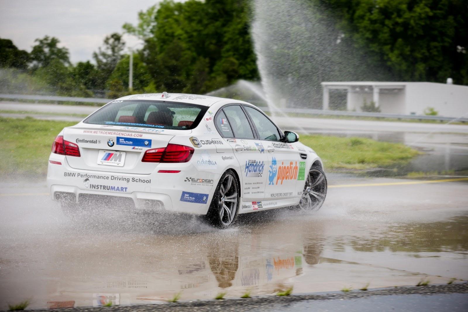 BMW M5 drifts 82km to reset world record, for charity