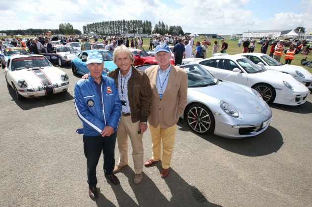 2013 Porsche 911 record parade Silverstone-Richard Attwood, Derek Bell and John Fitzpatrick