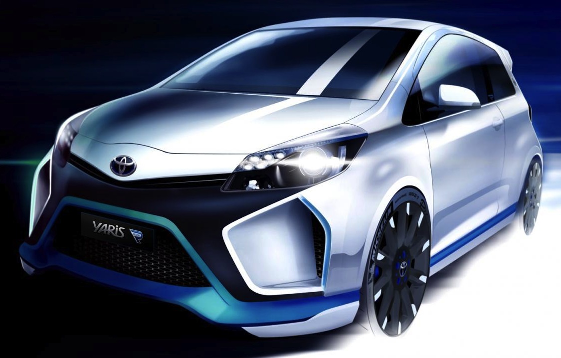 Toyota Yaris Hybrid-R Concept previewed in full sketch