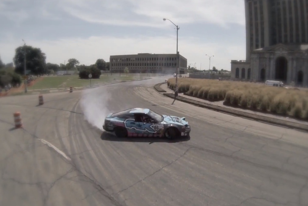 ‘Streets of Detroit’ pro-am street drift – aerial view