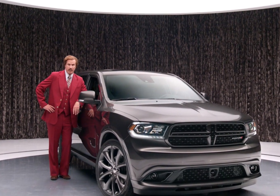 Ron Burgundy does funny ads for the Dodge Durango
