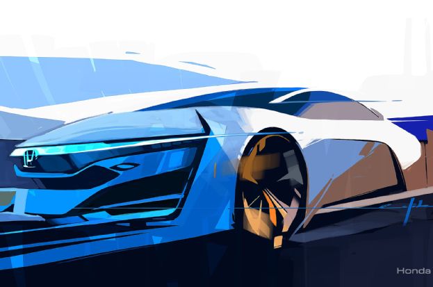 Honda FCEV Concept sketch released ahead LA debut