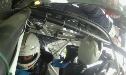 Renault Clio R3 rally car crashes, in-car footage