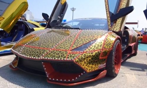 Lamborghini Murcielago with custom leopard print exterior