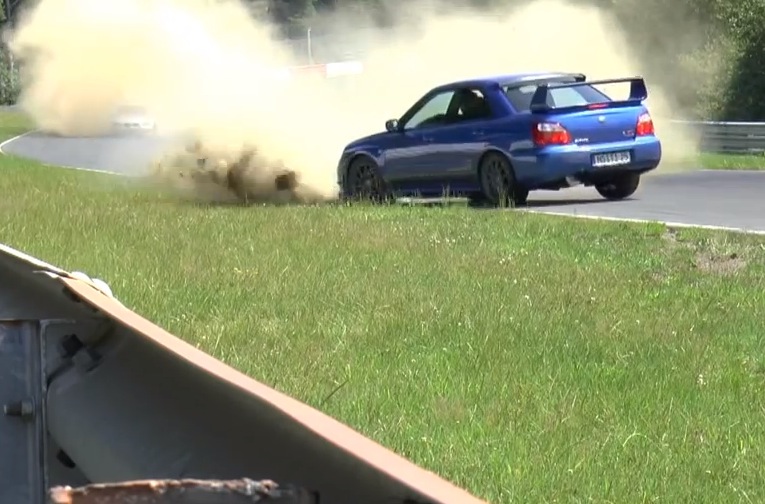 Extremely lucky WRX survives high-speed spin at Nurburgring