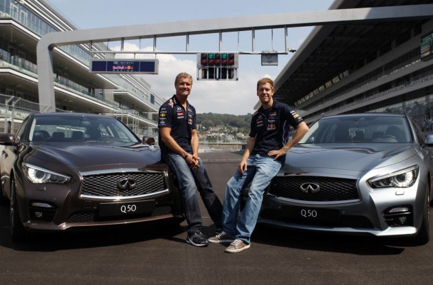 Sebastian Vettel and David Coulthard at Sochi GP circuit