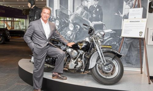 Arnold Schwarzenegger visits Ohio State Highway Patrol Museum