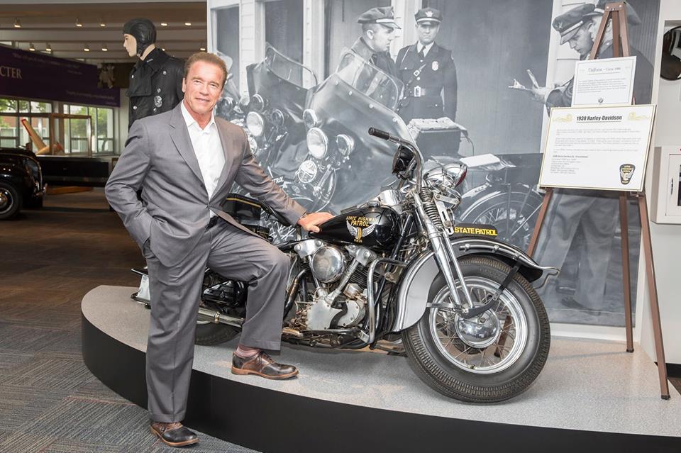 Arnold Schwarzenegger visits Ohio State Highway Patrol Museum