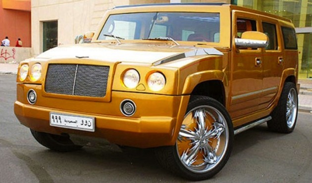 top flamboyant cars Hummer gold
