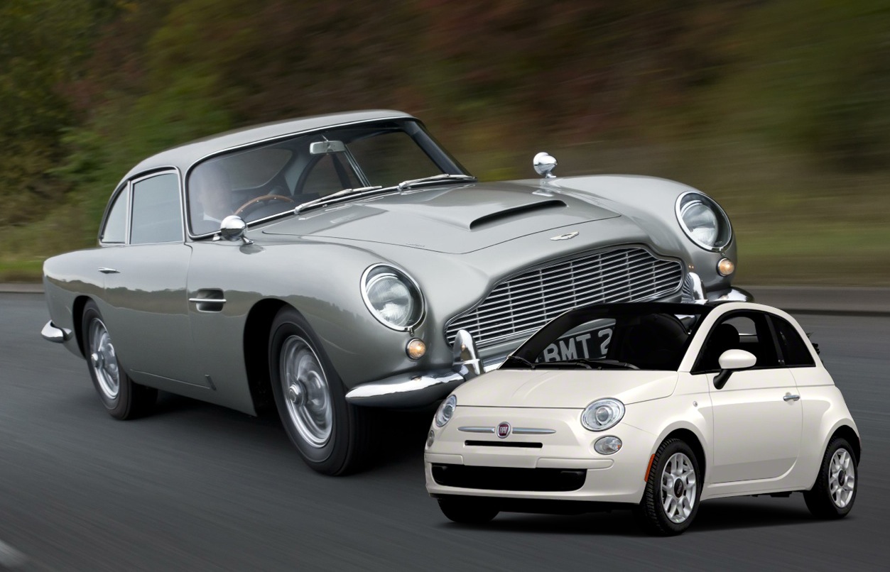James Bond substitutes iconic Aston Martin DB5 with Fiat 500