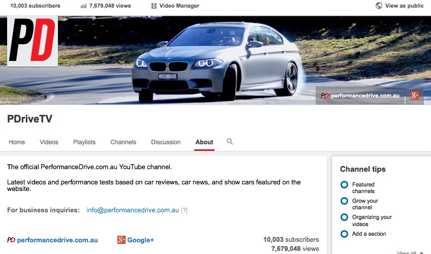 PerformanceDrive ‘PDriveTV’ YouTube channel hits 10,000 subscribers