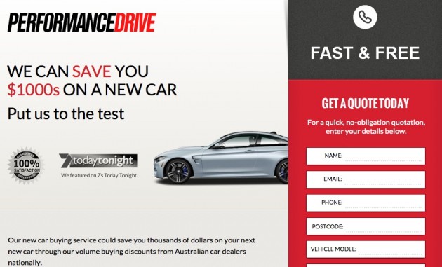 PerformanceDrive car buying page