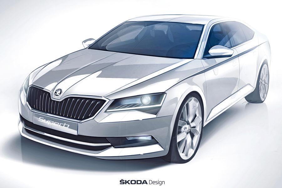 Official 2015 Skoda Superb sketch reveals new-look design