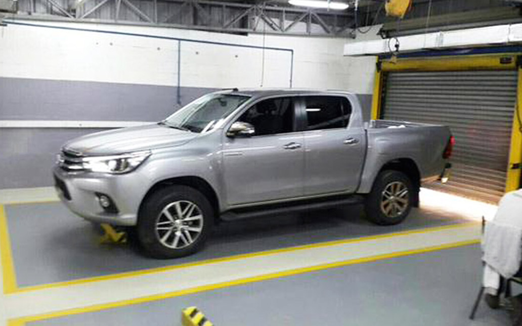2016 Toyota HiLux photographed in factory, interior shown