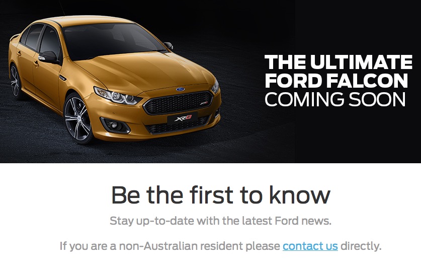 Ford Australia website confirms “ultimate Falcon”?