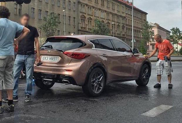 Infiniti Q30 rear end snapped during photo shoot