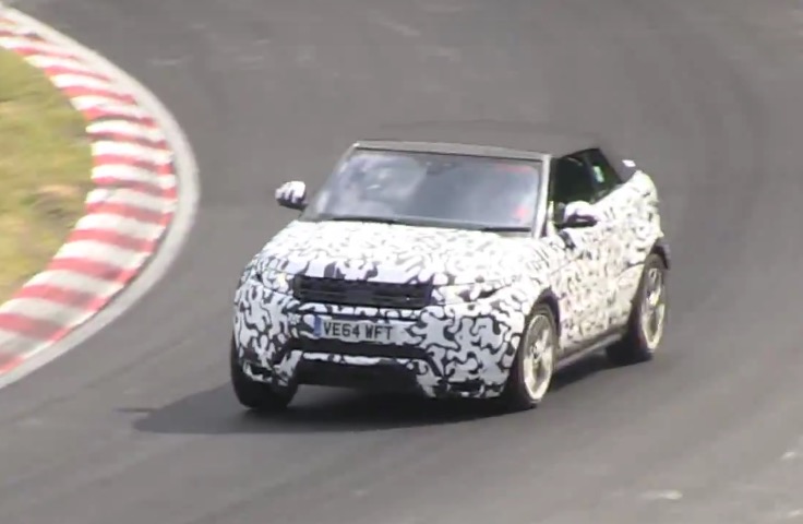 Range Rover Evoque cabrio prototype spotted at Nurburbring (video)
