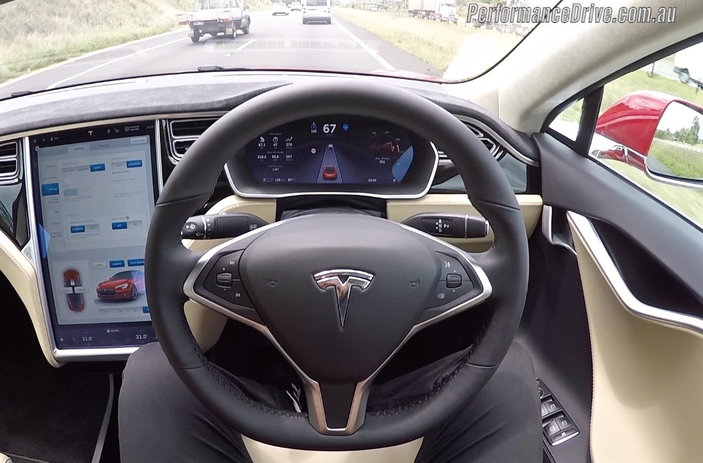 Video: Tesla Model S P90D Auto Pilot demo (POV)