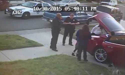 Tesla Model S owner puts kid in boot, questioned by police (video)