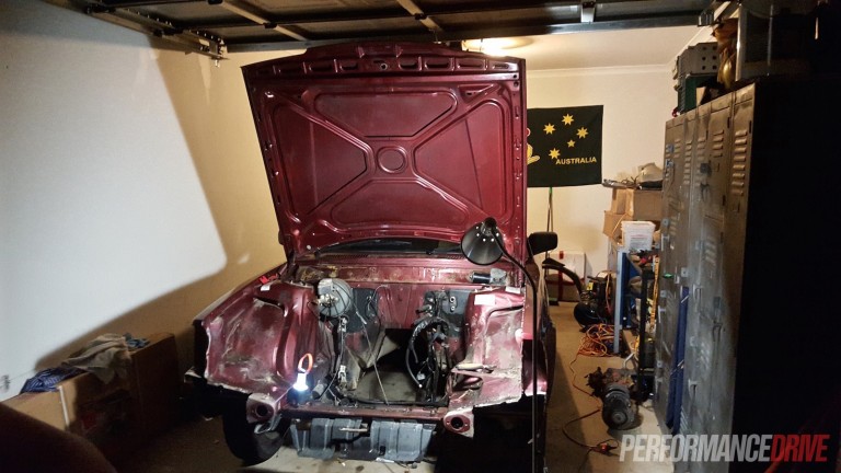 Volvo 240 GL with LS1 V8 conversion project: Part 3 – engine bay prepped