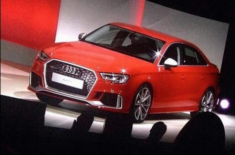 Audi RS 3 sedan revealed, images surface on social media