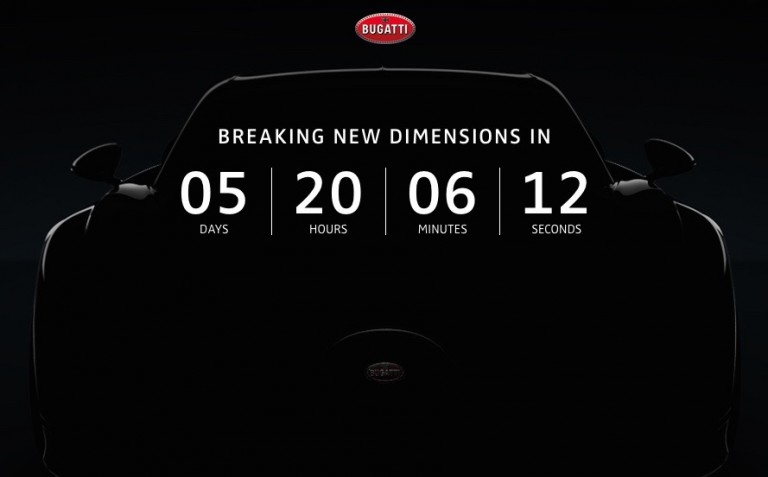 Bugatti Chiron countdown starts, reveal at Geneva show on March 1