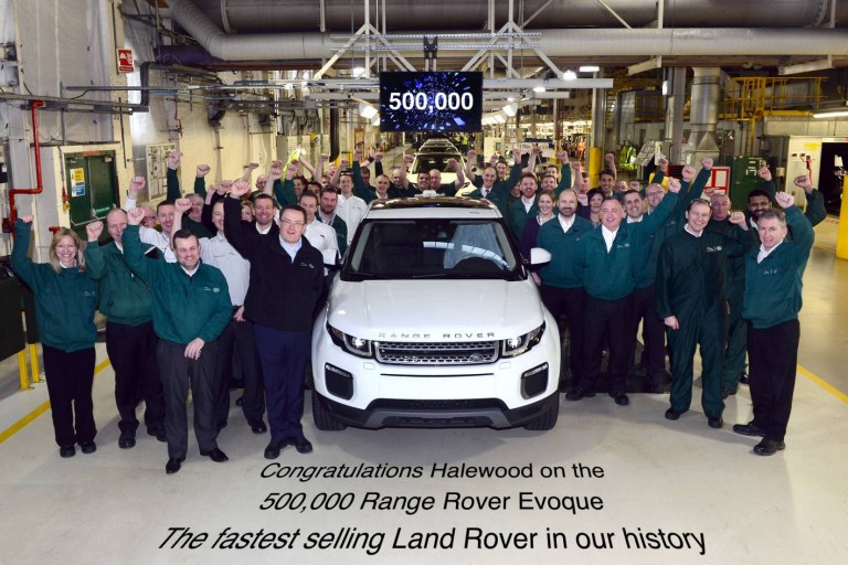Range Rover Evoque hits 500,000 production milestone