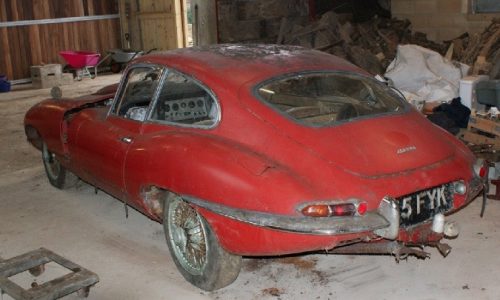 Original 1963 Jaguar E-Type found under a hedge, sold at auction