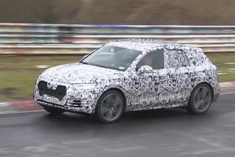 2017 Audi Q5 spotted at Nurburgring with MLB Evo platform (video)