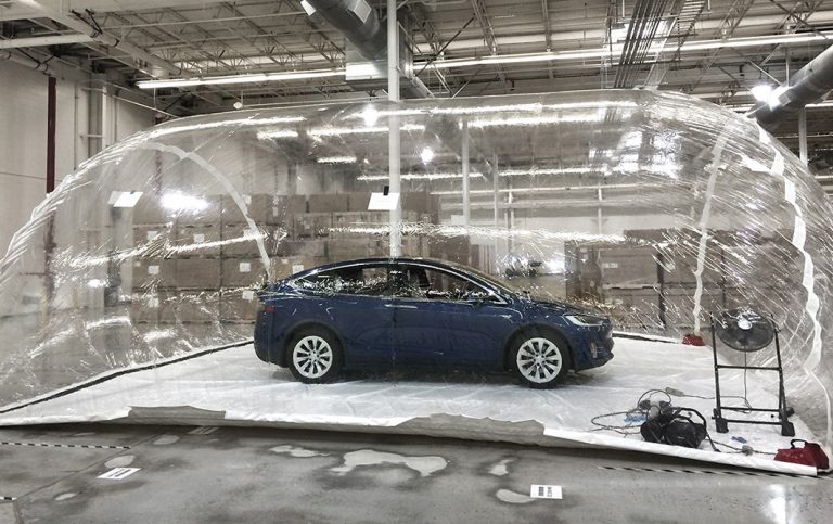 Tesla places Model X in contaminated bubble to demo Bioweapon mode