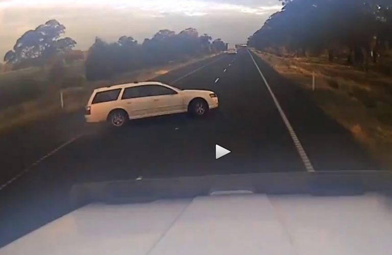 Dashcam captures near-miss with idiot Falcon driver (video)