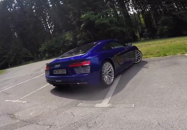 Audi R8 e-tron electric supercar spotted on streets