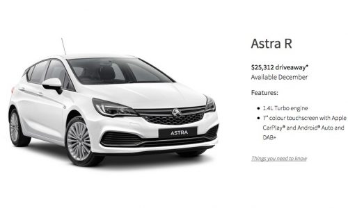 2017 Holden Astra priced from $25,312; R, RS, RS-V confirmed
