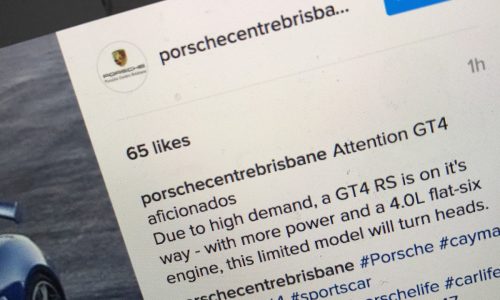Porsche Cayman GT4 RS confirmed via dealer tweet?