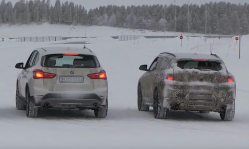 BMW X2 prototypes spotted testing along side X1 (video)