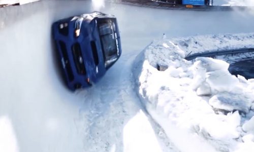 Video: Subaru WRX drives down an Olympic bobsled run