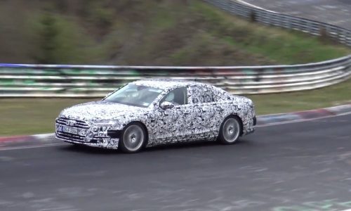 2018 Audi S8 spotted testing, nice V8 sound (video)